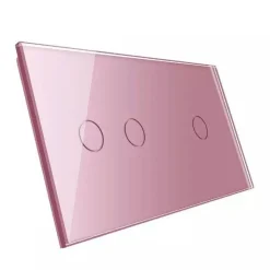 Włącznik dotykowy podwójny + pojedynczy EC Wi-Fi i Podwójny panel szklany w kolorze różowym (VL-C7012EC-67) LIVOLO