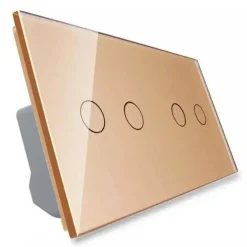 Włącznik dotykowy podwójny + podwójny złoty (VL-C7022-63) LIVOLO