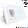 Włącznik dotykowy podwójny EC Wi-Fi z gniazdem elektrycznym biały (VL-C702ECG-61) LIVOLO
