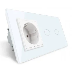 Włącznik dotykowy podwójny EC Wi-Fi z gniazdem elektrycznym biały (VL-C702ECG-61) LIVOLO