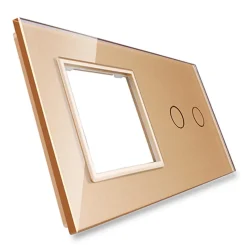 Włącznik dotykowy podwójny EC Wi-Fi z gniazdem elektrycznym złoty (VL-C702ECG-63) LIVOLO