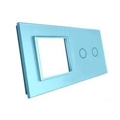 Włącznik dotykowy podwójny EC Wi-Fi z gniazdem elektrycznym niebieski (VL-C702ECG-69) LIVOLO