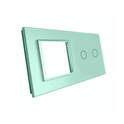 Włącznik dotykowy podwójny EC Wi-Fi z gniazdem elektrycznym zielony (VL-C702ECG-68) LIVOLO