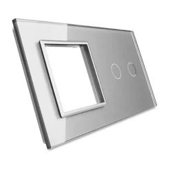 Włącznik dotykowy podwójny EC Wi-Fi z gniazdem elektrycznym srebrny (VL-C702ECG-64) LIVOLO