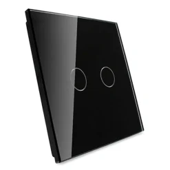 Włącznik dotykowy podwójny z czarnym panelem szklanym (VL-C702-62) LIVOLO