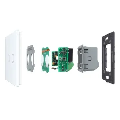 Włącznik dotykowy podwójny z czarnym panelem szklanym (VL-C702-62) LIVOLO