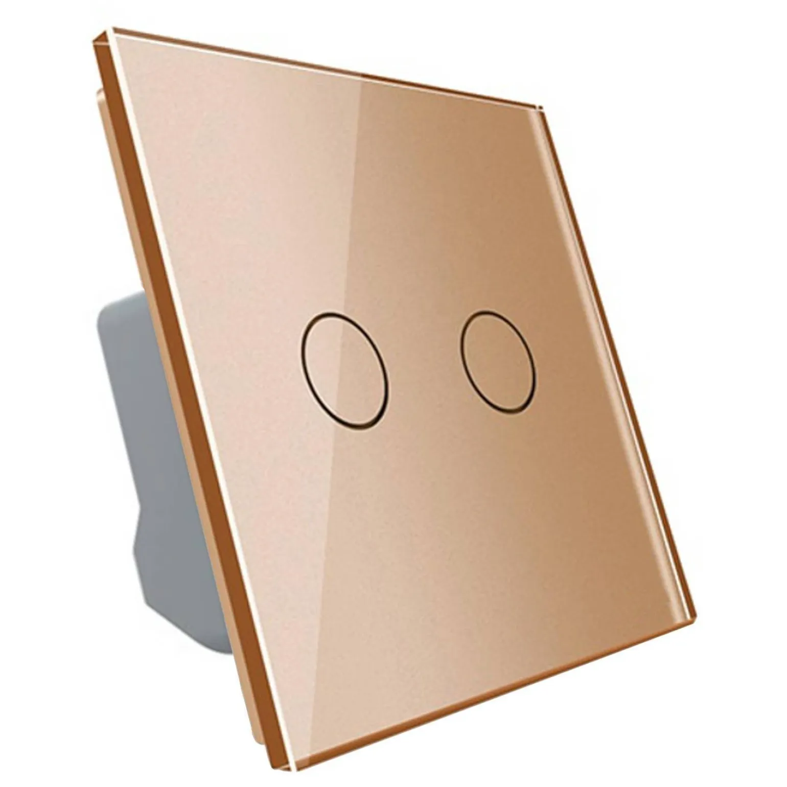 Włącznik dotykowy podwójny ze złotym panelem szklanym (VL-C702-63) LIVOLO