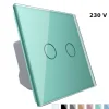 Włącznik dotykowy podwójny z zielonym panelem szklanym (VL-C702-68) LIVOLO