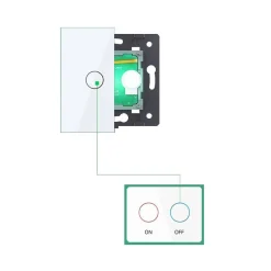 Włącznik dotykowy podwójny z zielonym panelem szklanym (VL-C702-68) LIVOLO