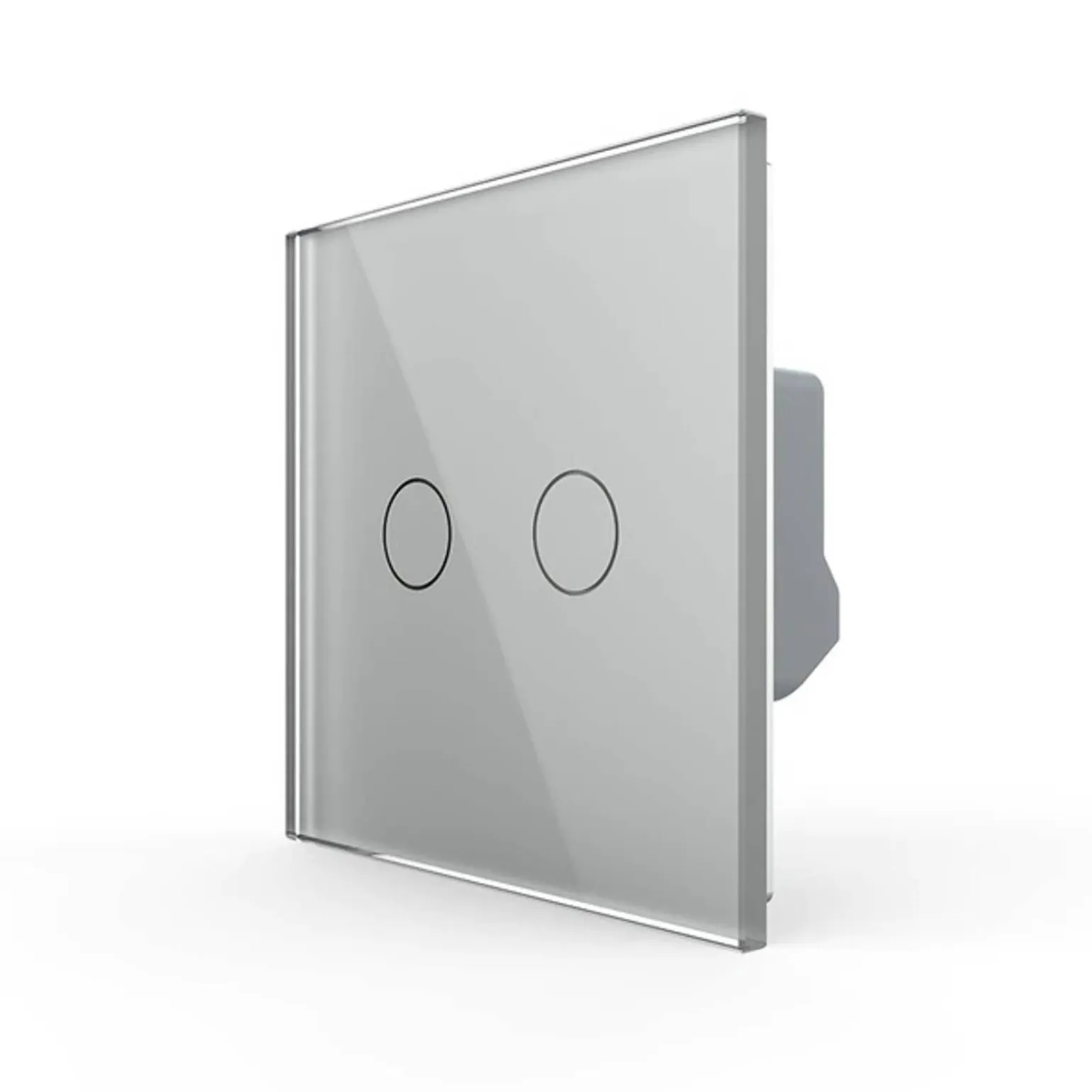 Włącznik dotykowy podwójny ze srebrnym panelem szklanym (VL-C702-64) LIVOLO