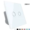 Włącznik dotykowy podwójny z białym panelem szklanym (VL-C702-61) LIVOLO