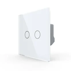 Włącznik dotykowy podwójny z białym panelem szklanym (VL-C702-61) LIVOLO