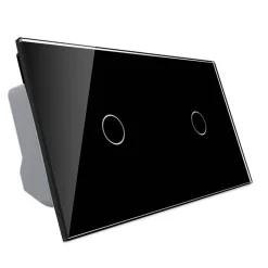 Włącznik dotykowy pojedynczy EC Wi-Fi + podwójny panel szklany w kolorze Czarnym 1 + 1 (VL-C7011EC-62) LIVOLO