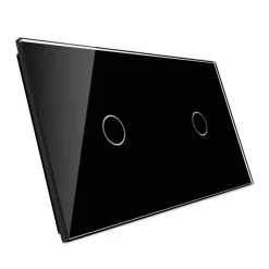 Włącznik dotykowy pojedynczy EC Wi-Fi + podwójny panel szklany w kolorze Czarnym 1 + 1 (VL-C7011EC-62) LIVOLO