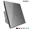 Włącznik dotykowy pojedynczy niskonapięciowy 12V DC ze srebrnym panelem szklanym (VL-C701C-64) LIVOLO