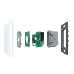 Włącznik dotykowy pojedynczy niskonapięciowy 12V DC ze srebrnym panelem szklanym (VL-C701C-64) LIVOLO