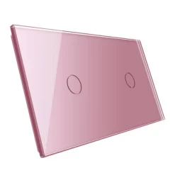 Włącznik dotykowy pojedynczy EC Wi-Fi + podwójny panel szklany w kolorze Różowym 1 + 1 (VL-C7011EC-67) LIVOLO