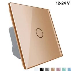 Włącznik dotykowy pojedynczy niskonapięciowy 12V DC ze złotym panelem szklanym (VL-C701C-63) LIVOLO