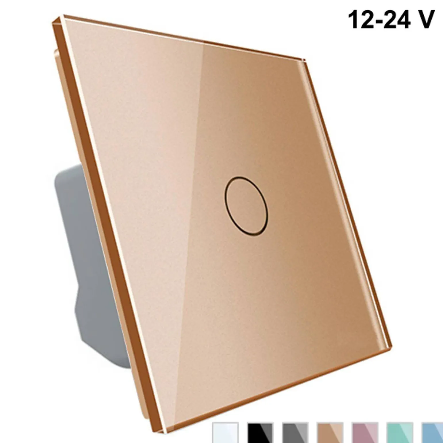 Włącznik dotykowy pojedynczy niskonapięciowy 12V DC ze złotym panelem szklanym (VL-C701C-63) LIVOLO