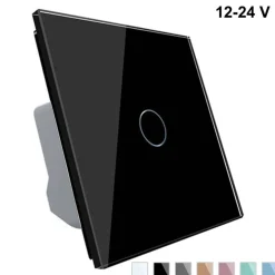 Włącznik dotykowy pojedynczy niskonapięciowy 12V DC z czarnym panelem szklanym (VL-C701C-62) LIVOLO