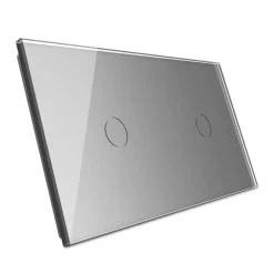 Włącznik dotykowy pojedynczy EC Wi-Fi + podwójny panel szklany w kolorze Srebrnym 1 + 1 (VL-C7011EC-64) LIVOLO