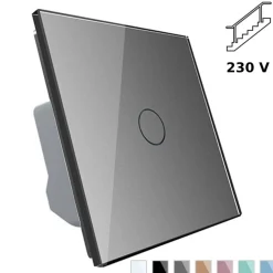 Włącznik dotykowy pojedynczy schodowo - krzyżowy ze srebrnym panelem szklanym (VL-C701S-64) LIVOLO