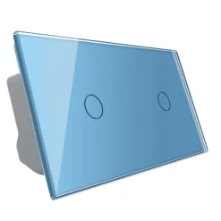 Włącznik dotykowy pojedynczy EC Wi-Fi + podwójny panel szklany w kolorze Niebieskim 1 + 1 (VL-C7011EC-69) LIVOLO