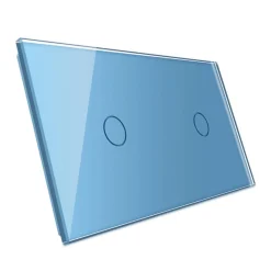 Włącznik dotykowy pojedynczy EC Wi-Fi + podwójny panel szklany w kolorze Niebieskim 1 + 1 (VL-C7011EC-69) LIVOLO