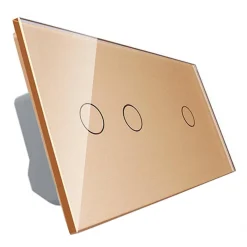 Włącznik dotykowy Schodowo - krzyżowy 2 + 1 EC Wi-Fi w kolorze złotym (VL-C7012SEC-63) LIVOLO