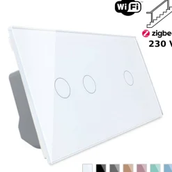 Włącznik dotykowy Schodowo - krzyżowy 2 + 1 EC Wi-Fi w kolorze białym (VL-C7012SEC-61) LIVOLO
