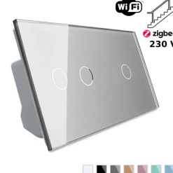 Włącznik dotykowy Schodowo - krzyżowy 2 + 1 EC Wi-Fi w kolorze srebrnym (VL-C7012SEC-64) LIVOLO