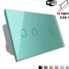 Włącznik dotykowy Schodowo - krzyżowy 2 + 1 EC Wi-Fi w kolorze zielonym (VL-C7012SEC-68) LIVOLO