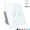 Włącznik podwójny dotykowy, bistabilny (impulsowy, dzwonkowy) z białym panelem szklanym FIBARO (VL-C702IH-61) LIVOLO