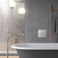 Włącznik podwójny dotykowy, bistabilny (impulsowy, dzwonkowy) z białym panelem szklanym FIBARO (VL-C702IH-61) LIVOLO