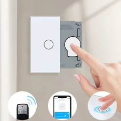 Włącznik podwójny dotykowy, bistabilny (impulsowy, dzwonkowy) z białym panelem szklanym FIBARO (VL-C702IH-61) LIVOLO