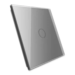 Włącznik pojedynczy dotykowy, bistabilny (impulsowy, dzwonkowy) ze srebrnym panelem szklanym FIBARO (VL-C701IH-64) LIVOLO