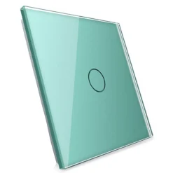 Włącznik pojedynczy dotykowy, bistabilny (impulsowy, dzwonkowy) z zielonym panelem szklanym FIBARO (VL-C701IH-68) LIVOLO