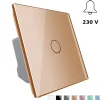 Włącznik pojedynczy dotykowy, bistabilny (impulsowy, dzwonkowy) ze złotym panelem szklanym FIBARO (VL-C701IH-63) LIVOLO