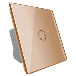 Włącznik pojedynczy dotykowy, bistabilny (impulsowy, dzwonkowy) ze złotym panelem szklanym FIBARO (VL-C701IH-63) LIVOLO