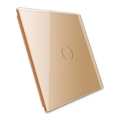 Włącznik pojedynczy dotykowy, bistabilny (impulsowy, dzwonkowy) ze złotym panelem szklanym FIBARO (VL-C701IH-63) LIVOLO