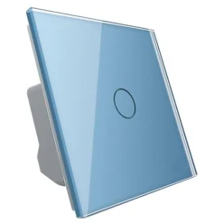 Włącznik pojedynczy dotykowy, bistabilny (impulsowy, dzwonkowy) z niebieskim panelem szklanym FIBARO (VL-C701IH-69) LIVOLO