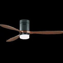 Wentylator sufitowy czarny z wiatrakami wiśniowymi LED 15W (19144 Zambelis) - Zambelis