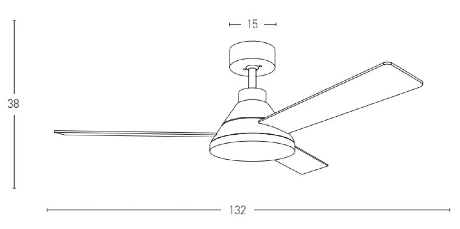 Wentylator sufitowy 22W z drewnianymi łopatkami, brązowy (22083 Zambelis) - Zambelis