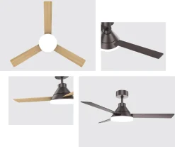 Wentylator sufitowy 22W z drewnianymi łopatkami, brązowy (22083 Zambelis) - Zambelis