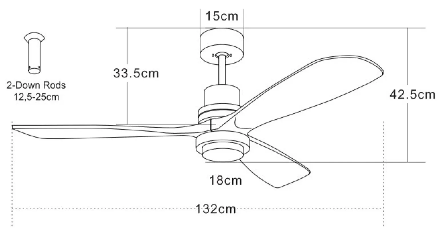 Wentylator sufitowy z drewna naturalnego i oświetleniem LED 15W (19141) - Zambelis