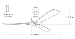 Wentylator sufitowy z mahoniowymi łopatkami (19143 Zambelis) - Zambelis