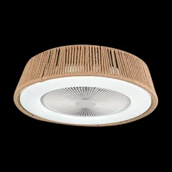 Wentylator sufitowy z metalowymi elementami i sznurkiem konopnym 33W LED (23001 Zambelis) - Zambelis