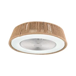 Wentylator sufitowy z metalowymi elementami i sznurkiem konopnym 33W LED (23001 Zambelis) - Zambelis