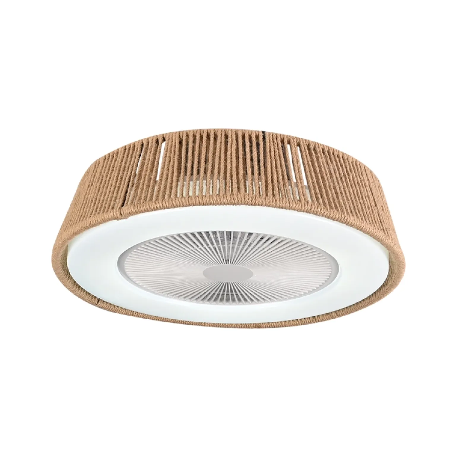 Wentylator sufitowy z metalowymi elementami i sznurkiem konopnym 33W LED (23001 Zambelis) - Zambelis