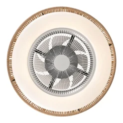 Wentylator sufitowy z metalowymi elementami i sznurkiem konopnym 33W LED (23001 Zambelis) - Zambelis